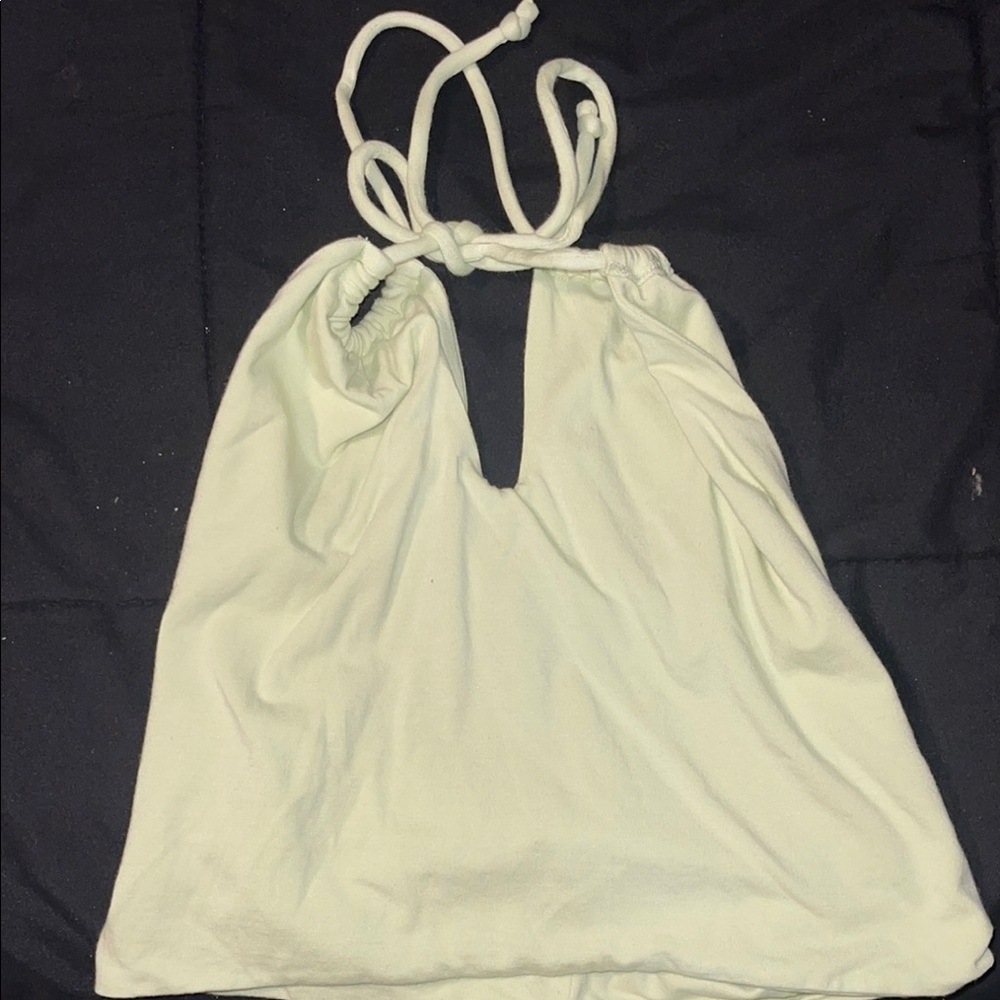 RVCA green Backless Tank Top with Cut Out Design